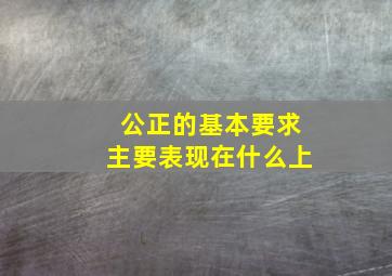 公正的基本要求主要表现在什么上