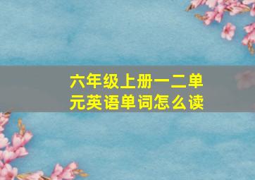 六年级上册一二单元英语单词怎么读