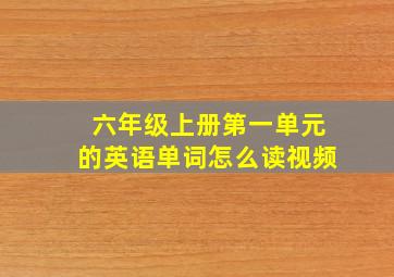 六年级上册第一单元的英语单词怎么读视频