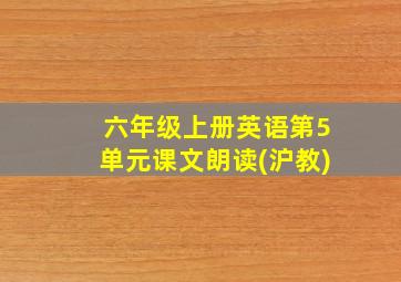 六年级上册英语第5单元课文朗读(沪教)