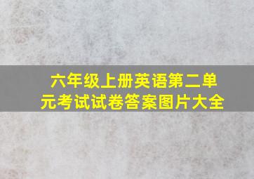 六年级上册英语第二单元考试试卷答案图片大全