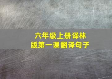 六年级上册译林版第一课翻译句子