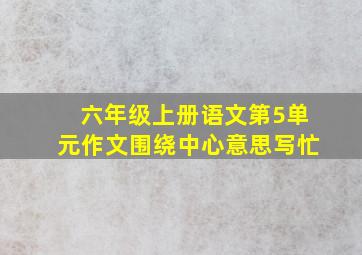 六年级上册语文第5单元作文围绕中心意思写忙