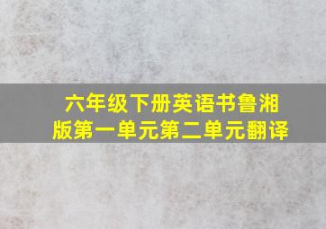 六年级下册英语书鲁湘版第一单元第二单元翻译