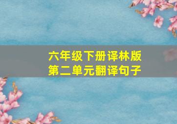 六年级下册译林版第二单元翻译句子