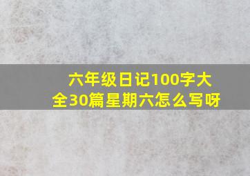 六年级日记100字大全30篇星期六怎么写呀