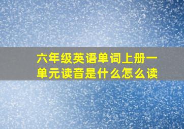 六年级英语单词上册一单元读音是什么怎么读