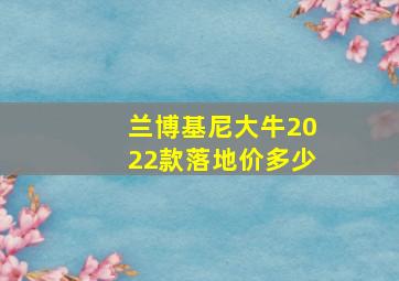 兰博基尼大牛2022款落地价多少