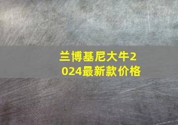 兰博基尼大牛2024最新款价格