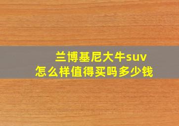 兰博基尼大牛suv怎么样值得买吗多少钱