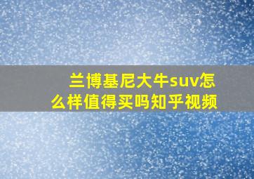 兰博基尼大牛suv怎么样值得买吗知乎视频