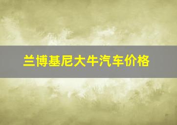 兰博基尼大牛汽车价格