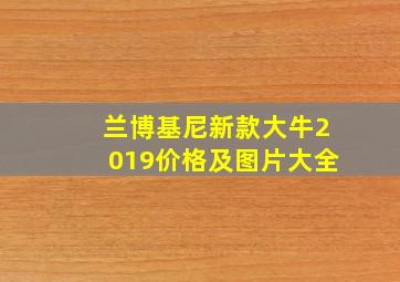 兰博基尼新款大牛2019价格及图片大全