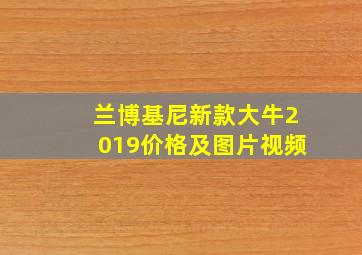 兰博基尼新款大牛2019价格及图片视频