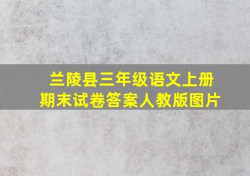 兰陵县三年级语文上册期末试卷答案人教版图片