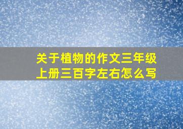 关于植物的作文三年级上册三百字左右怎么写