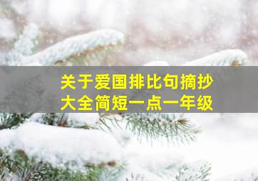 关于爱国排比句摘抄大全简短一点一年级