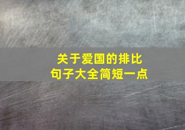 关于爱国的排比句子大全简短一点