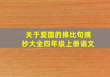 关于爱国的排比句摘抄大全四年级上册语文