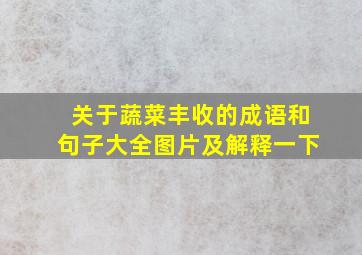 关于蔬菜丰收的成语和句子大全图片及解释一下