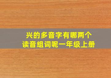 兴的多音字有哪两个读音组词呢一年级上册