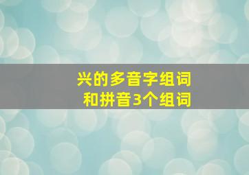 兴的多音字组词和拼音3个组词