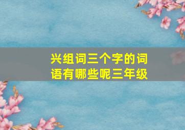 兴组词三个字的词语有哪些呢三年级