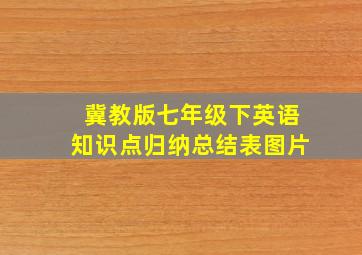 冀教版七年级下英语知识点归纳总结表图片