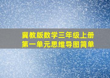 冀教版数学三年级上册第一单元思维导图简单