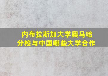 内布拉斯加大学奥马哈分校与中国哪些大学合作