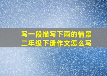 写一段描写下雨的情景二年级下册作文怎么写