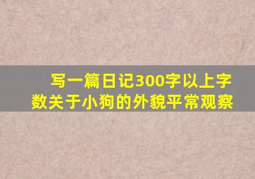 写一篇日记300字以上字数关于小狗的外貌平常观察