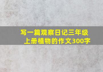 写一篇观察日记三年级上册植物的作文300字