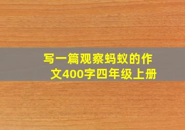 写一篇观察蚂蚁的作文400字四年级上册