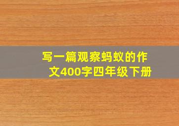 写一篇观察蚂蚁的作文400字四年级下册