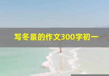 写冬景的作文300字初一