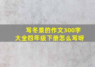 写冬景的作文300字大全四年级下册怎么写呀