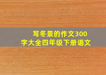 写冬景的作文300字大全四年级下册语文