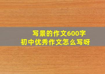 写景的作文600字初中优秀作文怎么写呀