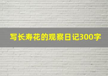 写长寿花的观察日记300字