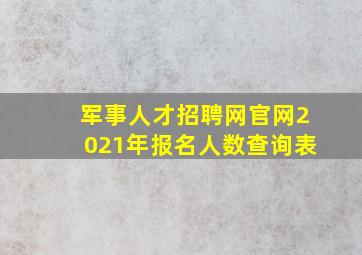 军事人才招聘网官网2021年报名人数查询表