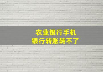 农业银行手机银行转账转不了