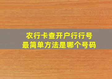 农行卡查开户行行号最简单方法是哪个号码