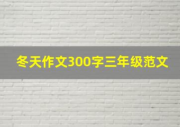 冬天作文300字三年级范文