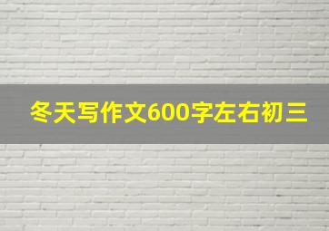 冬天写作文600字左右初三