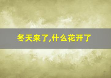 冬天来了,什么花开了