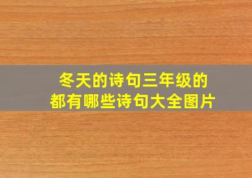 冬天的诗句三年级的都有哪些诗句大全图片