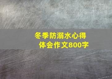 冬季防溺水心得体会作文800字