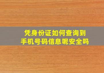 凭身份证如何查询到手机号码信息呢安全吗