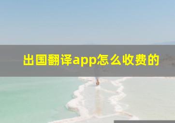 出国翻译app怎么收费的